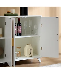 Streamdale Modern 4-Door Buffet Cabinet with Removable Shelves