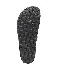 Stud strap clog with modern buckle.