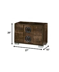Wood Nightstand with Storage – Functional Bedroom Side Table in Natural Wood Finish