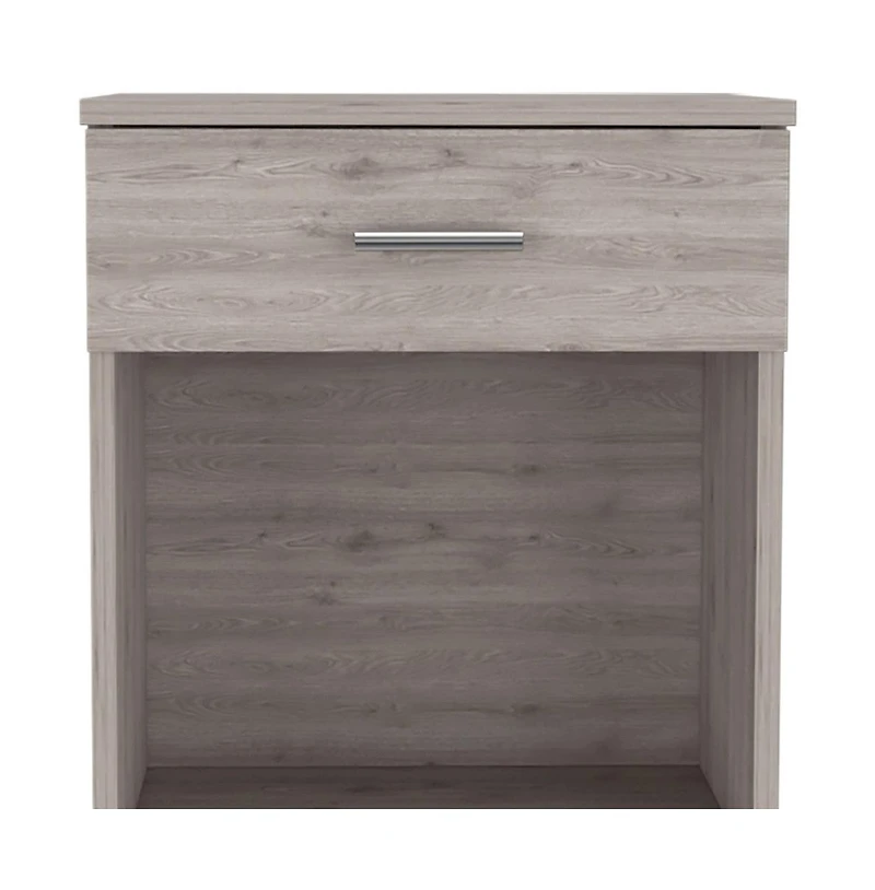 Faux Wood One Drawer Nightstand for Guest Room or Apartment Bedrooms