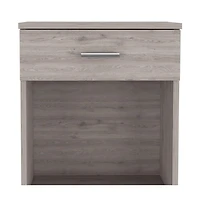 Faux Wood One Drawer Nightstand for Guest Room or Apartment Bedrooms