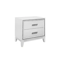 2-Drawer Faux Crystal Bling Nightstand – Glam Bedside Table with Storage