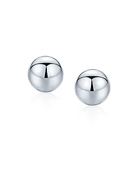 Bling Jewelry Minimalist Plain Simple Round Bead Ball Tragus Cartilage Stud Earrings Shiny Polish .925 Sterling Silver
