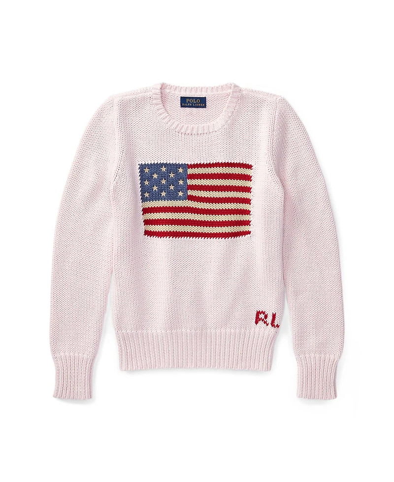 Polo Ralph Lauren Big Girls Flag Crewneck Sweater