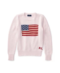 Polo Ralph Lauren Big Girls Flag Crewneck Sweater