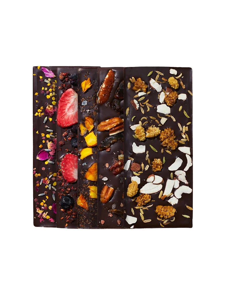 Spring & Mulberry Embellished Collection Date-Sweetened Dark Chocolate Bar Gift Set, 5-Pack