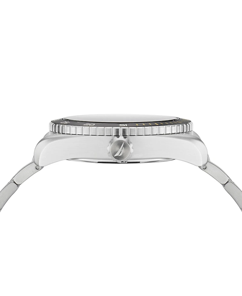 Nautica Men's Analog Silver-Tone Stainless Steel Watch Set, 46mm