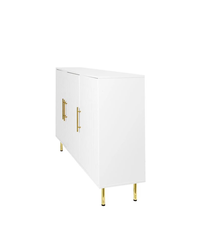 Streamdale 3-Door Sideboard with Gold Handles (White), 55.12" W