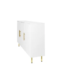 Streamdale 3-Door Sideboard with Gold Handles (White), 55.12" W