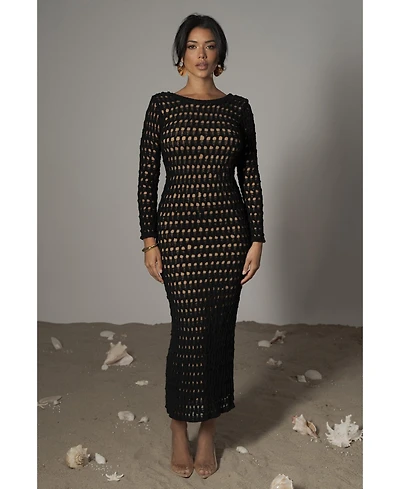 Jluxlabel Women's Terra Cotta Serene Wonders Crochet Dress