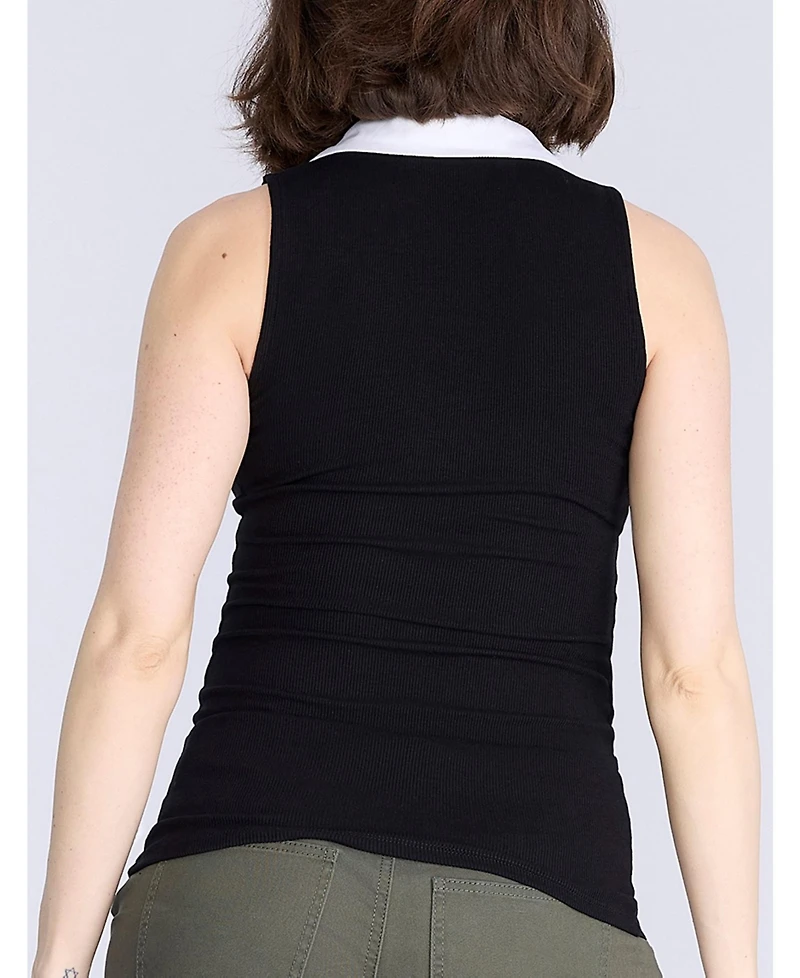 Motherhood Maternity V-Neck Sleeveless Polo Top