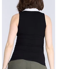 Motherhood Maternity V-Neck Sleeveless Polo Top
