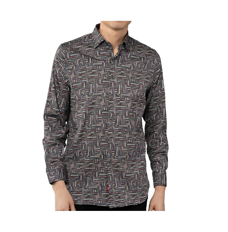 Luchiano Visconti Men's Printed Daggers Multicolor shirt