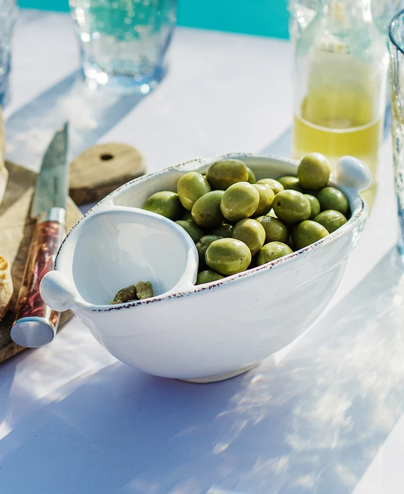 Vietri Lastra Two-Part Olive Bowl