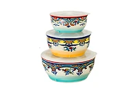 Euro Ceramica Zanzibar Kitchen Storage Bowls, Set of 3