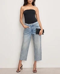Good American Women's Crystal Stars 90s Cropped Jeans