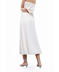 Nocturne Women's Beaded Embroidered Midi Skirt
