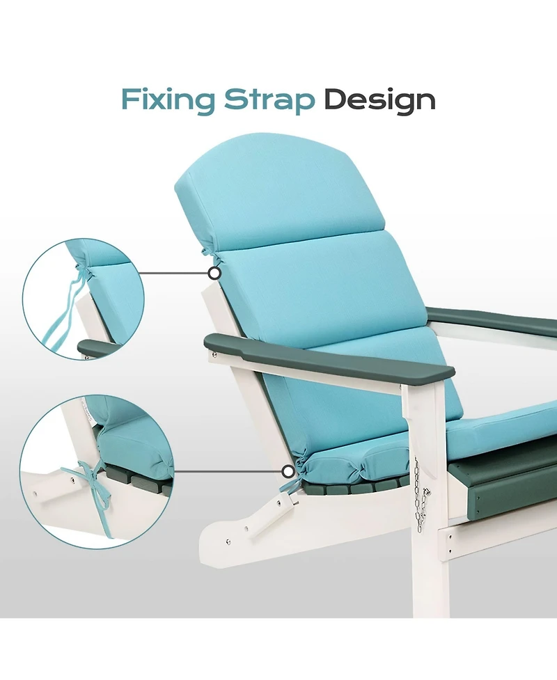 Aoodor Patio Chair Cushions for Adirondack Chairs, High-Back Design, 52"x20"x2.5" Olefin Fabric Slipcovers with Ties, Outdoor Furni