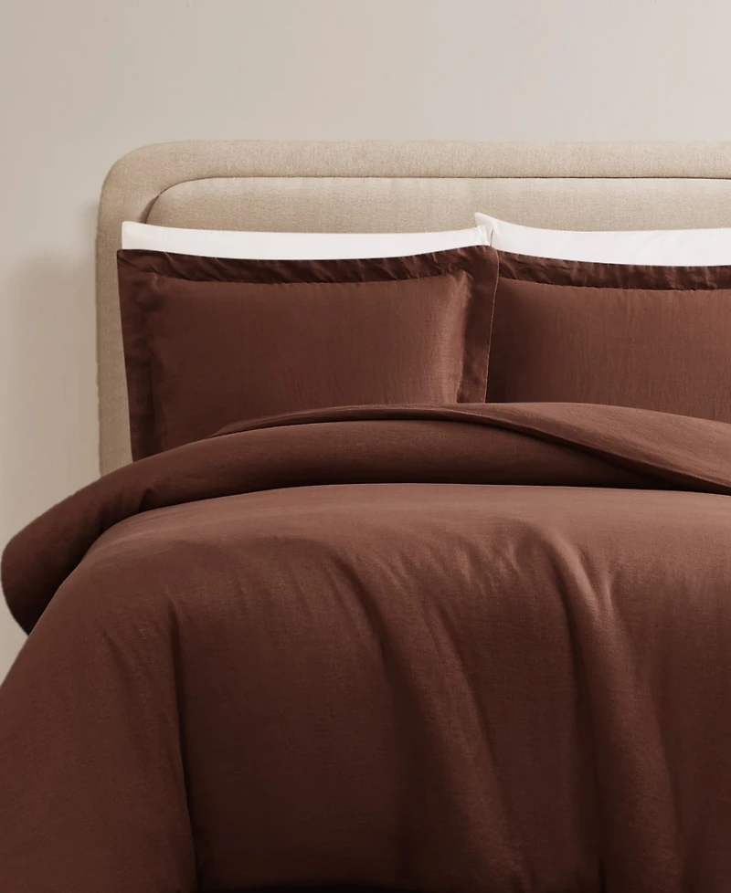 Brookyln Loom Flax Linen 3-Pc. Duvet Cover Set, Full/Queen