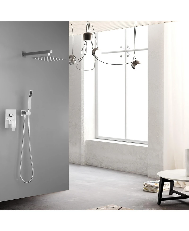 10 Inch Shower Head Bathroom Luxury Rain Mixer Shower Complete Combo Set Wall Mounted