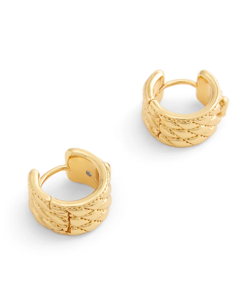 Coach Signature Quilted Heart Huggie Earrings