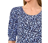 CeCe Women's Scoop-Neck Elbow-Sleeve Top