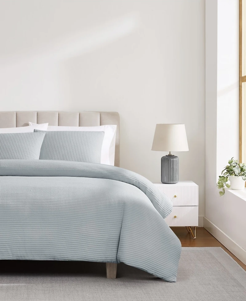 Cannon Heritage Cotton Waffle 3-Pc. Duvet Cover Set, King