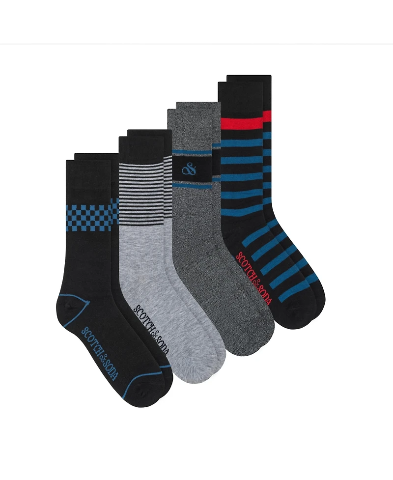 Scotch & Soda Men's 4-Pack Patterned Dress Socks