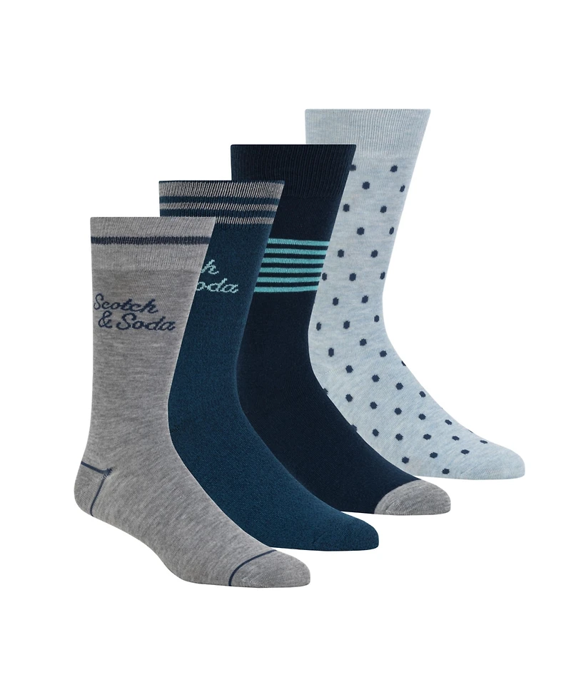 Scotch & Soda Men's 4-Pack Patterned Dress Socks