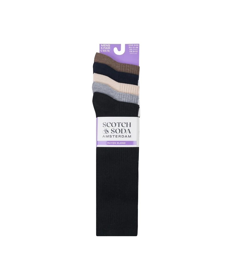 Scotch & Soda Men's 5-Pack Ribbed Crew Dress Socks