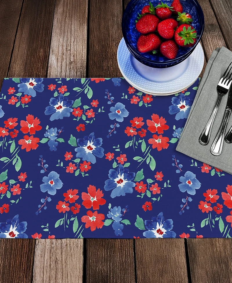 CounterArt Freedom Flowers Premier Fabric Placemats, Set of 4