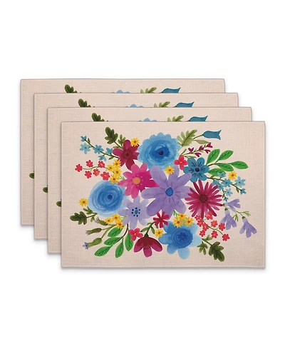 CounterArt Spring Petals Premier Fabric Placemats, Set of 4