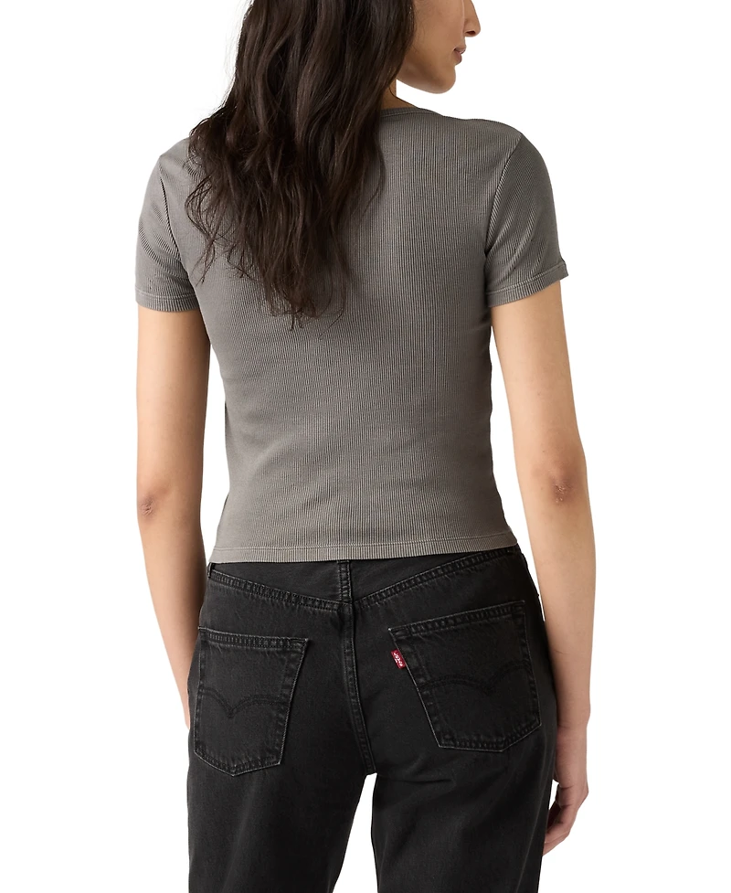 Levi's Women's Cotton Rib-Knit Square-Neck Tee