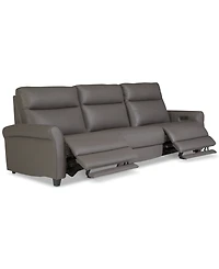 Thandler 3-Pc. Leather Sofa with 3 Power Recliners, Exclusively at Macy's