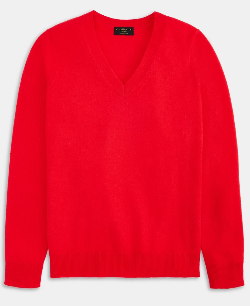 Charter Club 100% Cashmere Women's V-Neck Long-Sleeve Sweater, Macy's Exclusive