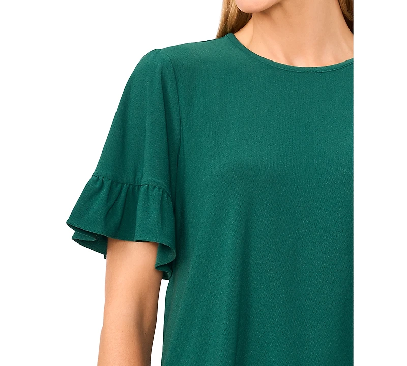 CeCe Women's Ruffled Short-Sleeve Tiered Top
