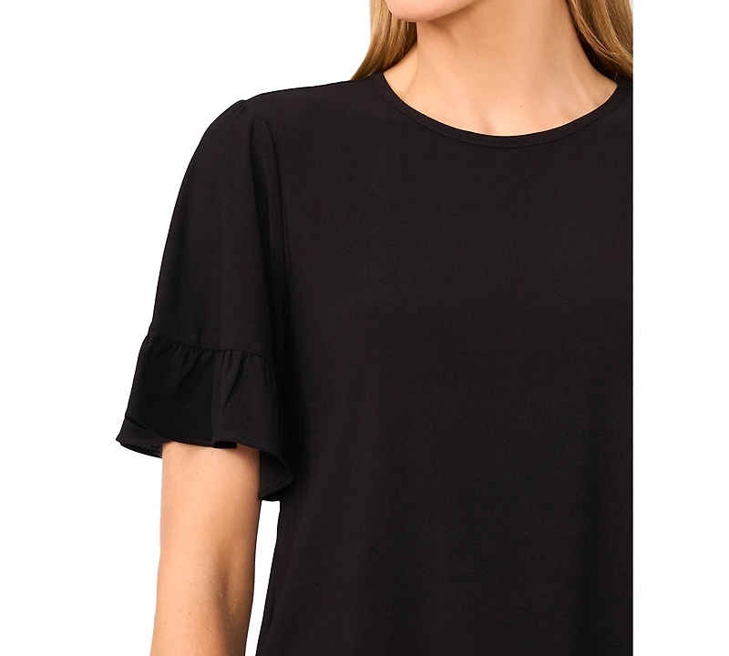 CeCe Women's Ruffled Short-Sleeve Tiered Top