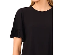 CeCe Women's Ruffled Short-Sleeve Tiered Top