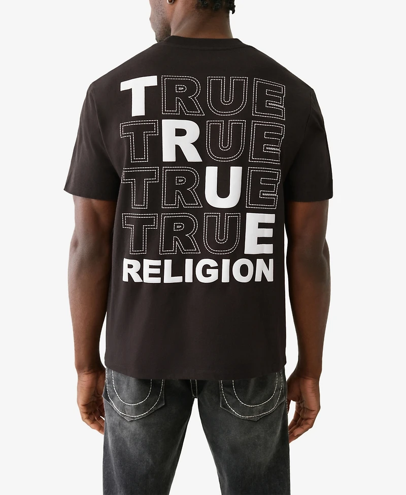True Religion Men's Short Sleeve Puff Stitch T-Shirt