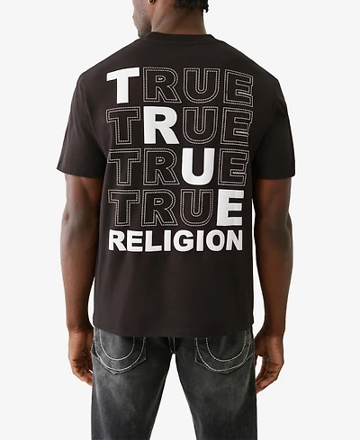 True Religion Men's Short Sleeve Puff Stitch T-Shirt
