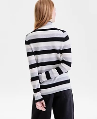Charter Club Women's 100% Cashmere Multi-Stripe Turtleneck Sweater, Macy's Exclusive