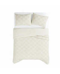 Truly Soft Textured Checkered 3-Pc. Duvet Cover Set, Full/Queen