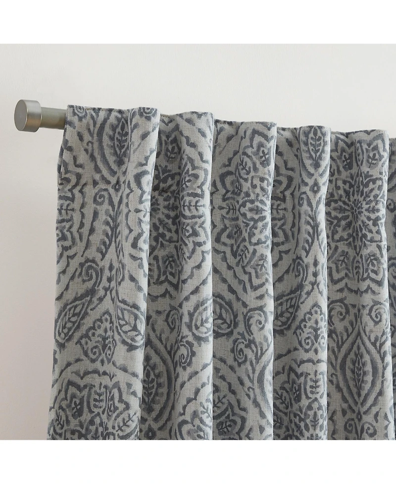 Elrene Home Fashions Giovanni Medallion Linen Blend Window Curtain Panel