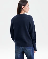Charter Club Women's 100% Cashmere Placed Cable-Knit V-Neck Sweater, Macy's Exclusive