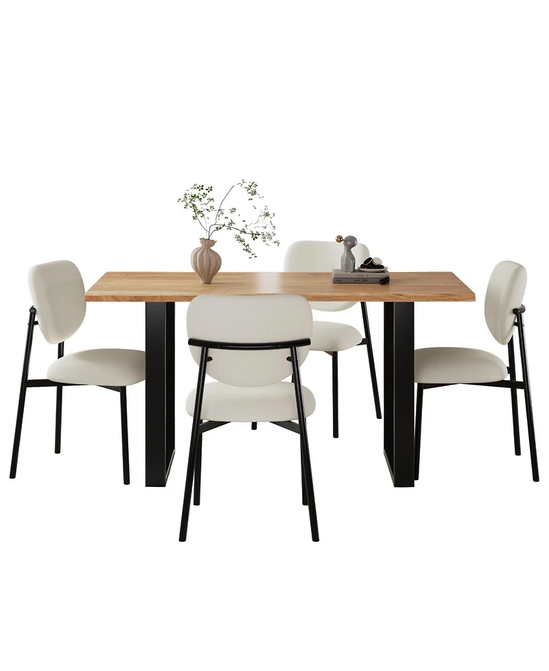 Streamdale 5-Pc Dining Set Upholstered Chairs & Wood Table