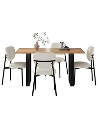 Streamdale 5-Pc Dining Set Upholstered Chairs & Wood Table