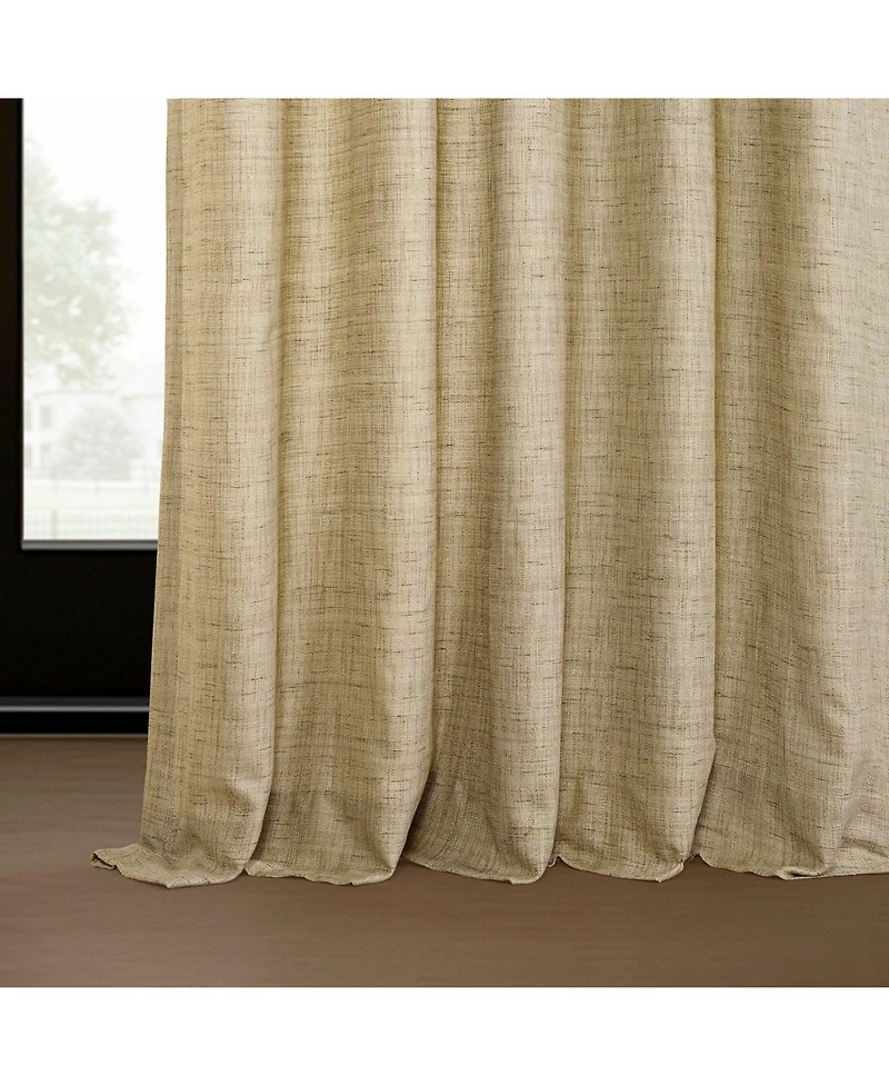 Raw Weave Linen Curtains (2 Panels) Window and Drapes, Rod Pocket Bedroom Curtains