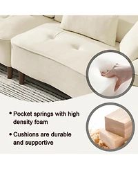 Streamdale Cozy Deep-Seated Sofa with Pillow (103")