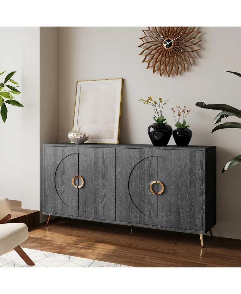 Streamdale 4-Door Modern Lacquered Buffet Cabinet