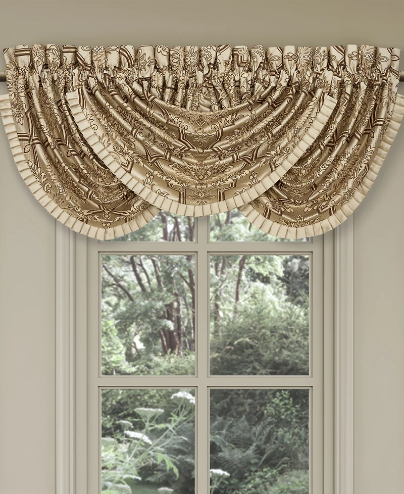 J Queen New York Gold Coast Window Waterfall Valance, 33" x 49"
